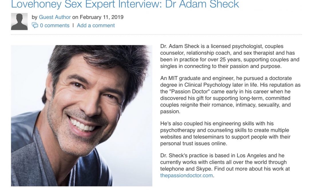 Adam Sheck Interviewed By Lovehoney On Value Of Sex Toys In Relationships